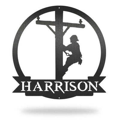 Personalized Lineman Monogram Lineman Decor Linelifehandcrafted Metal Art Wall Decor