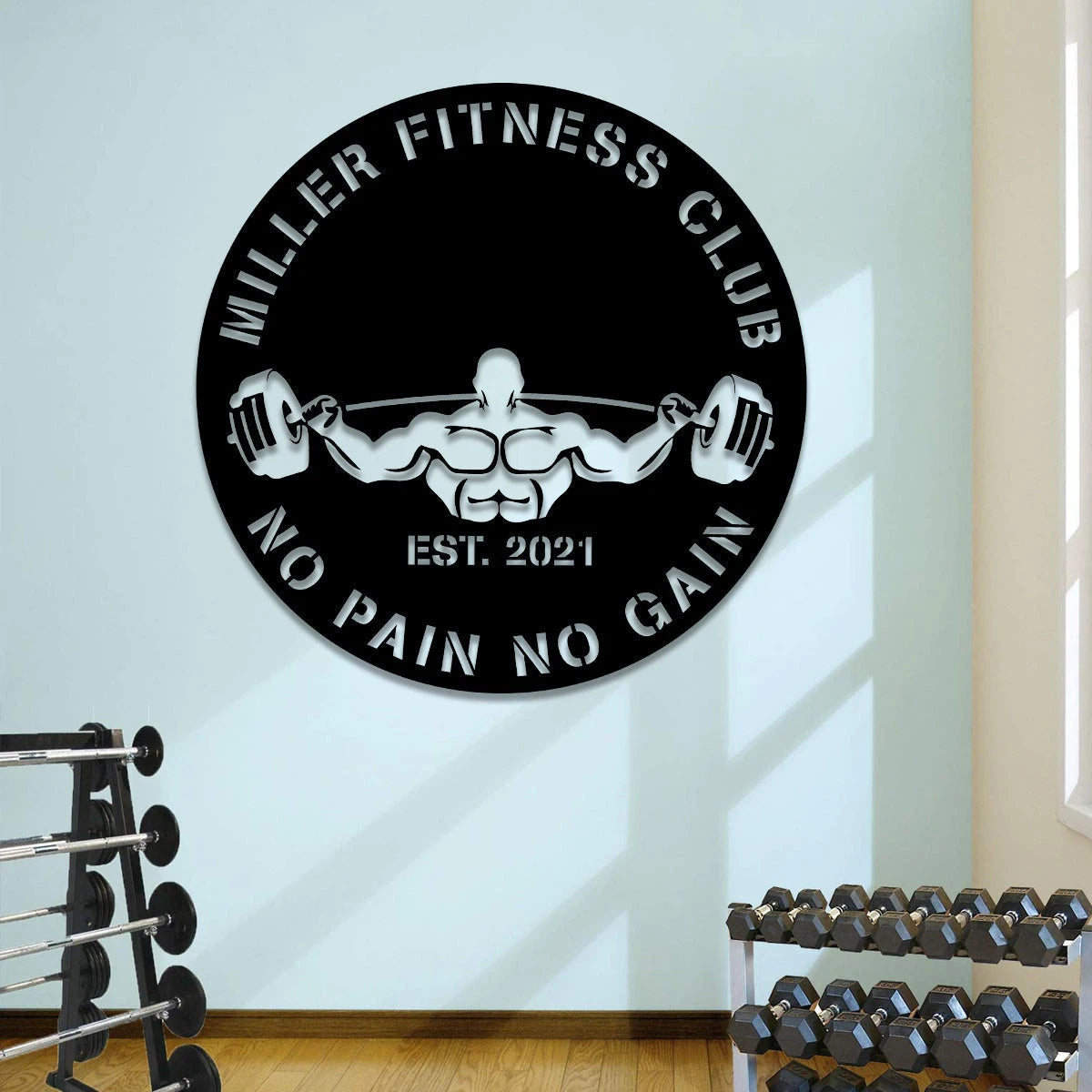 Fitness Center Metal Gym Sign, Custom Cross Fit Club, Wedding, Art Gift For Him her, Metal Laser Cut Metal Signs Custom Gift Ideas