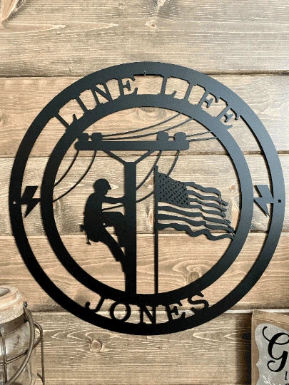 Lineman Sign Gift For Lineman, Cut Metal Sign, Metal Wall Art, Metal House Sign Laser Cut Metal Signs Custom Gift Ideas