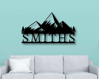 Personalized Family Name Metal Sign Housewarming Gift Door Hanger Wedding Gift Last Name Metal Sign Family Name Sign Wall Decor, Laser Cut Metal Signs Custom Gift Ideas