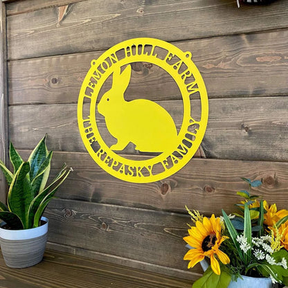 Personalized Spring Rabbit Metal Sign, Cut Metal Sign, Metal Wall Art, Metal House Sign Laser Cut Metal Signs Custom Gift Ideas