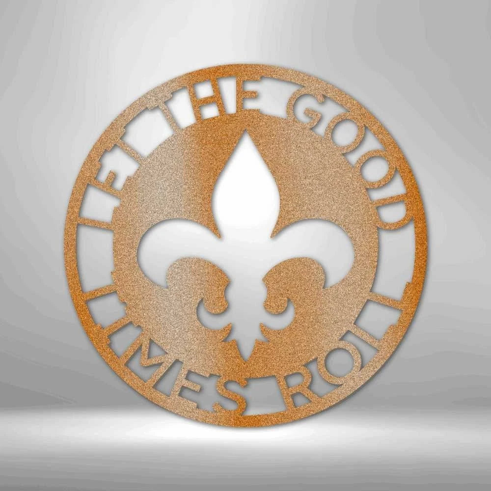 Personalized Fleur De Lis Ring Monogram Laser Cut Metal Sign Custom Fluer De Lis Accent Sign