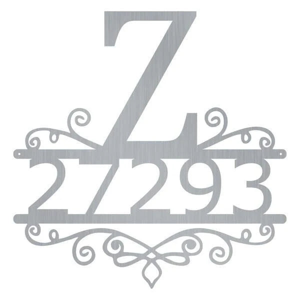 Initial Swirl Address Customized Metal Signs, Custom Metal Sign, Custom Signs, Metal Sign, Metal Laser Cut Metal Signs Custom Gift Ideas