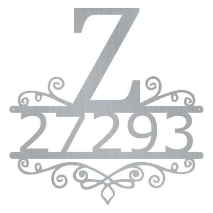 Initial Swirl Address Customized Metal Signs, Custom Metal Sign, Custom Signs, Metal Sign, Metal Laser Cut Metal Signs Custom Gift Ideas