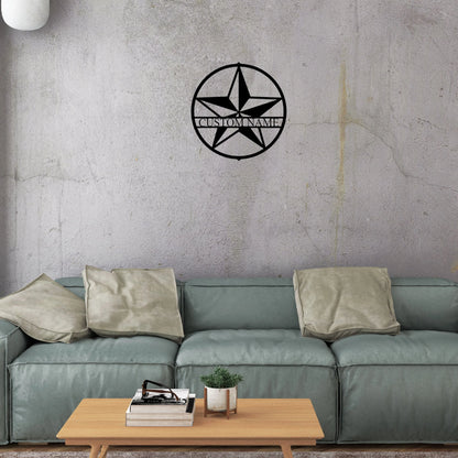 Star Personalized Indoor Outdoor Steel Wall Art Sign Father's Day Dad Husband Grandfather Son Brother Man Cave Garage Living Room Laser Cut Metal Signs Custom Gift Ideas