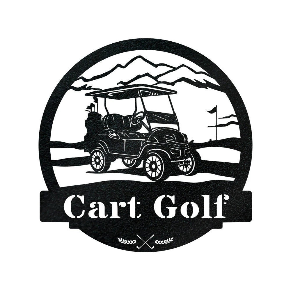 Golf Cart Custom Monogram Metal Sign, Wall Art Decor, Personalized Metal Sign, Personalized Name, Metal Name Sign, Kids Sign, Sports, Pga Laser Cut Metal Signs Custom Gift Ideas