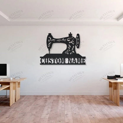 Personalized Sewing Machine Metal Sign Art, Cut Metal Sign, Metal Wall Art, Metal House Sign Laser Cut Metal Signs Custom Gift Ideas