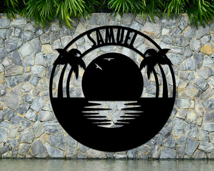 Personalized Sunset Metal Sign Beach Decor Personalized Wall Decor Metal Wall Art Beach House Decor Beach Sign Metal Wall Art Laser Cut Metal Signs Custom Gift Ideas