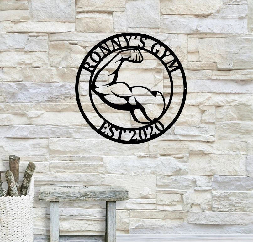 Personalized Metal Home Gym Sign, Gym Wall Decor, Metal Wall Decor, Home Gym Decor, Personalized Home Decor, Metal Wall Art, Laser Cut Metal Signs Custom Gift Ideas