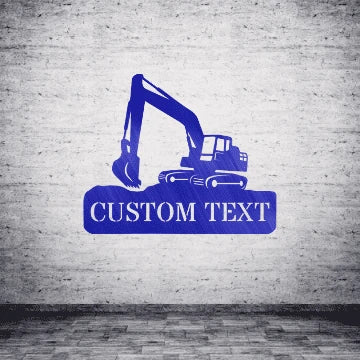 Excavator Monogram V2 Customized Metal Signs, Custom Metal Sign, Custom Signs, Metal Sign, Metal Laser Cut Metal Signs Custom Gift Ideas