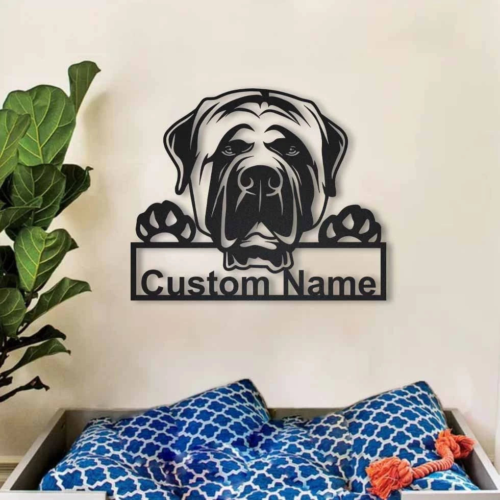 Personalized English Mastiff Dog Metal Sign Art, Custom English Mastiff Dog Metal Sign, Dog Gift, Birthday Gift, Animal Funny, Laser Cut Metal Signs Custom Gift Ideas