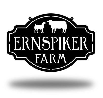 Metal Farm Sign , Goat And Cow Personalized Family Name Metal Sign Housewarming Gift Wedding Gift Personalized Gift, Laser Cut Metal Signs Custom Gift Ideas
