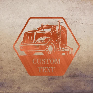 Semi Truck Monogram V4 Customized Metal Signs, Custom Metal Sign, Custom Signs, Metal Sign Laser Cut Metal Signs Custom Gift Ideas