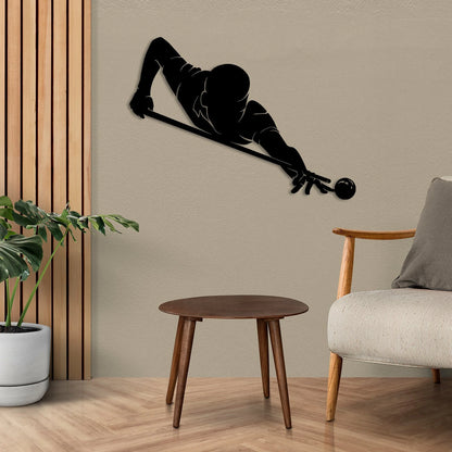 Billards Player Metal Art Monogram, Gift For Men Laser Cut Metal Signs Custom Gift Ideas