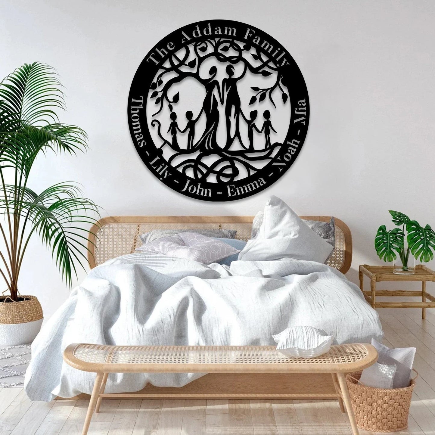 Custom Text Date Family Tree Of Life Metal Art, Mother Nature Wall Decor Laser Cut Metal Signs Custom Gift Ideas