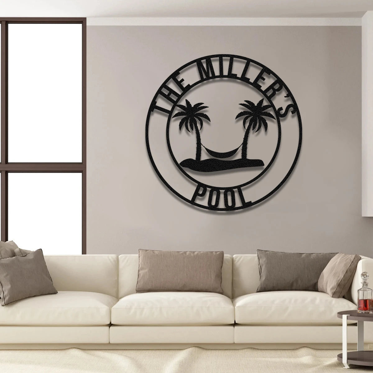 Personalized Family Name Pool Bar Metal Sign Monogram, Custom Outdoor House, Metal Laser Cut Metal Signs Custom Gift Ideas
