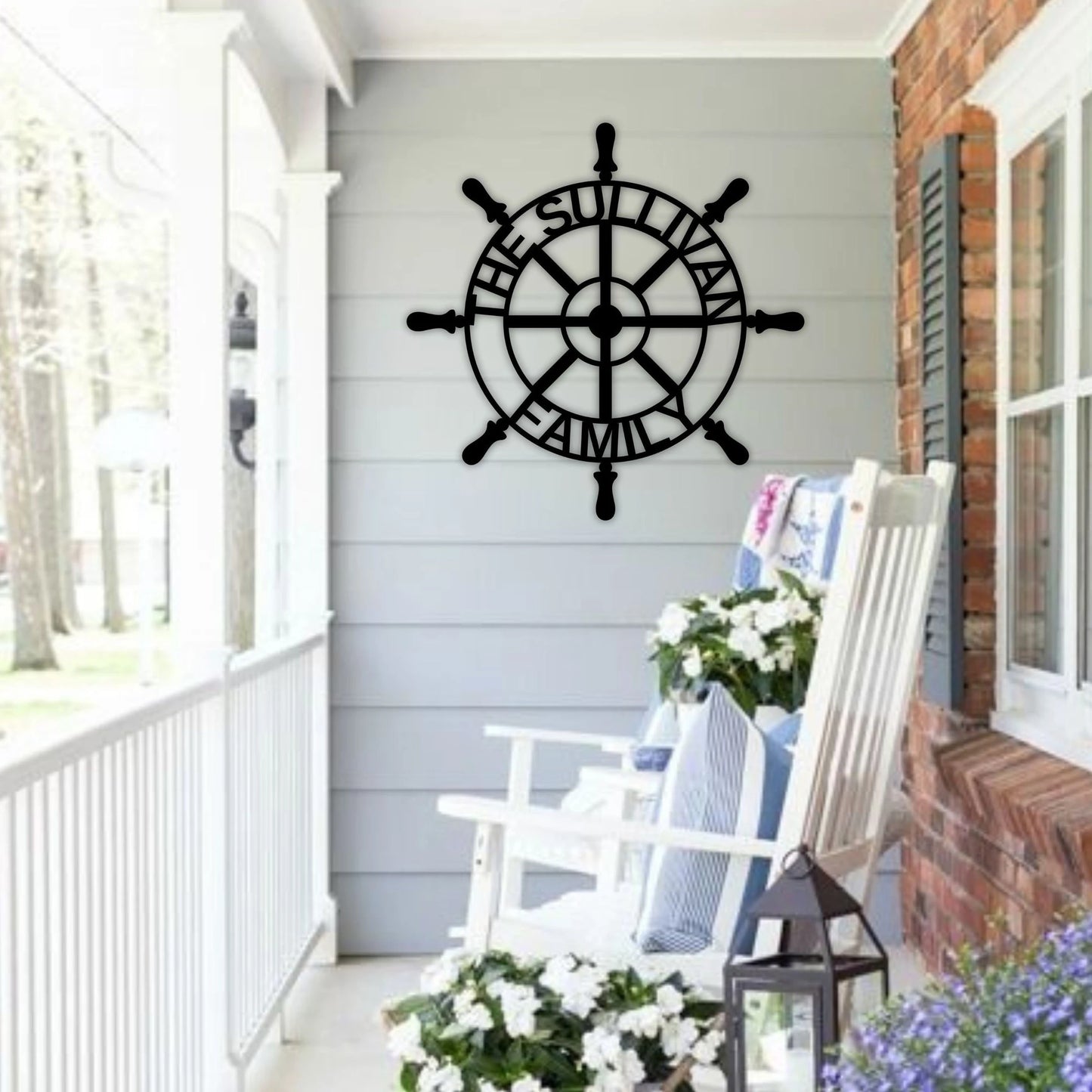 Personalized Wheel Ship Metal Sign, Custom Wheel Ship Wall Art, Lake House Decor, Beach House Decor, Family Name Sign, Nautical Decorations, Laser Cut Metal Signs Custom Gift Ideas