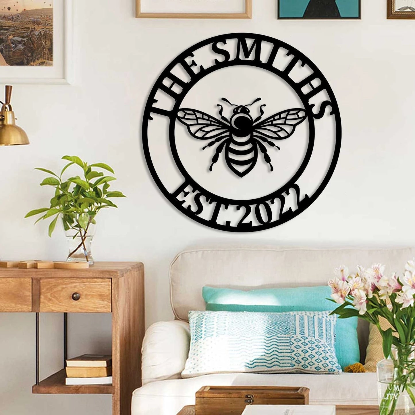 Customized Bee Metal Sign, Honey Steel Plaque, Metal Laser Cut Metal Signs Custom Gift Ideas
