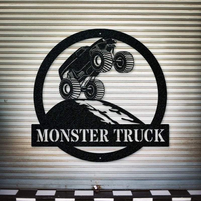 Monster Truck Sign, Metal Monster Truck Name Sign, Monster Truck Wall Art, Kids Name Sign, Custom Metal Sign, Truck Room Sign Laser Cut Metal Signs Custom Gift Ideas