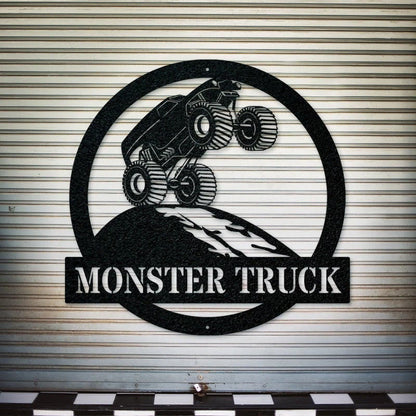Monster Truck Sign, Metal Monster Truck Name Sign, Monster Truck Wall Art, Kids Name Sign, Custom Metal Sign, Truck Room Sign Laser Cut Metal Signs Custom Gift Ideas