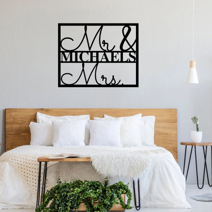 Mr And Mrs Sign, Mr And Mrs Wedding Sign, Last Name Sign, Personalized Name Sign, Gift For Couple, Anniversary Gift, Family Name Sign,sign Laser Cut Metal Signs Custom Gift Ideas