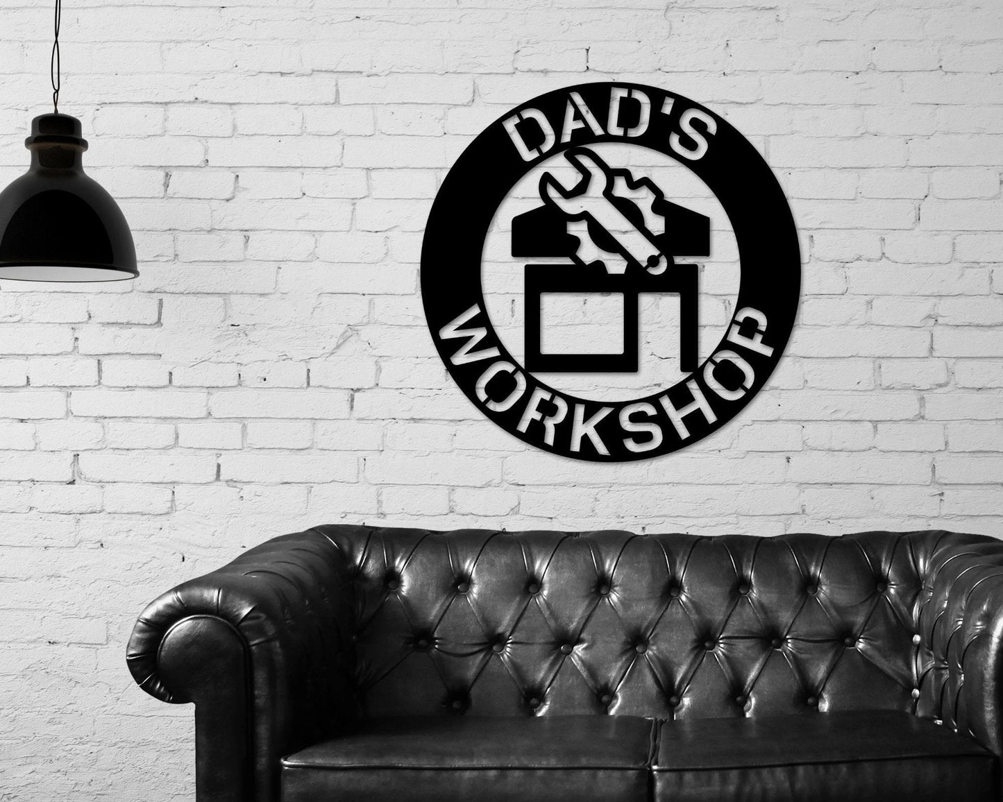 Personalized Fathers Day Gift, Papa's Workshop Sign In A Saw Blade, Crescent Wrench & Hammer Art, Gifts For Papa, Woodworker Sign, Papa Gift Laser Cut Metal Signs Custom Gift Ideas