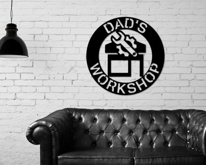 Personalized Fathers Day Gift, Papa's Workshop Sign In A Saw Blade, Crescent Wrench & Hammer Art, Gifts For Papa, Woodworker Sign, Papa Gift Laser Cut Metal Signs Custom Gift Ideas