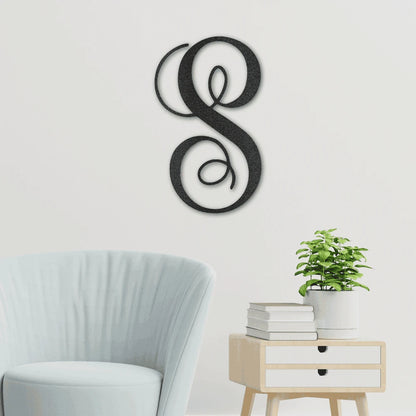Personalized Fancy Initial Monogram Steel Art Wall Decor Metal Name Sign Laser Cut Metal Signs Custom Gift Ideas
