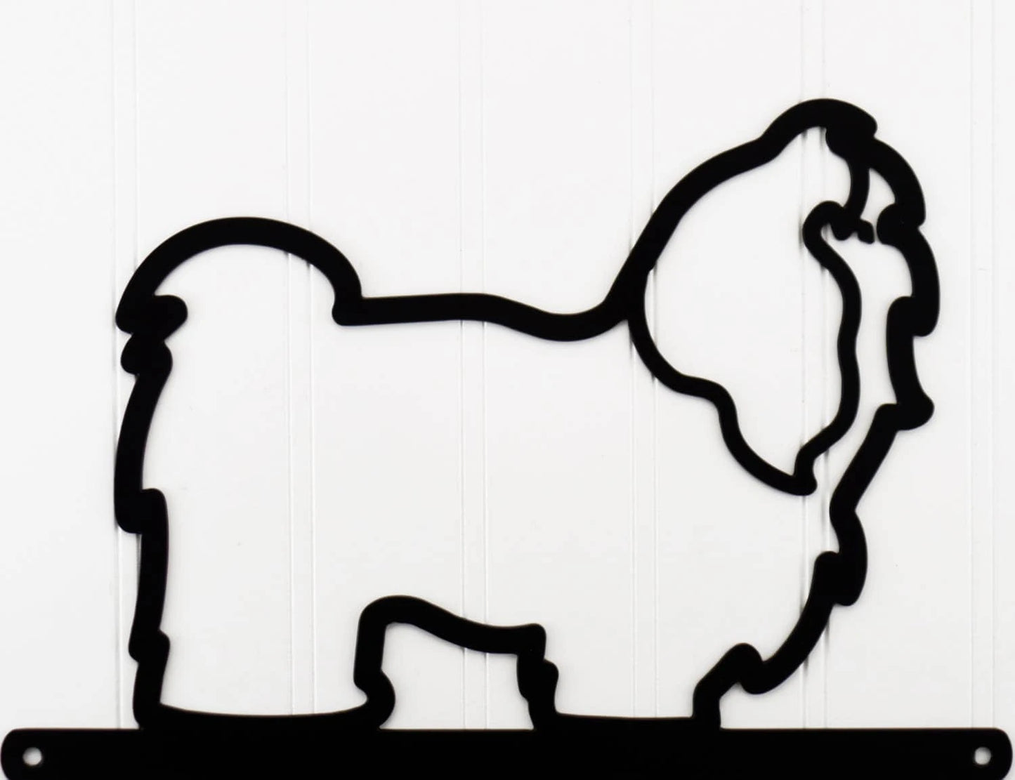 Shih Tzu Lives Here Metal Sign Black, Outdoor Wall Art, Dog Silhouette Wall Art, Outdoor Signs, Metal Wall Art Laser Cut Metal Signs Custom Gift Ideas