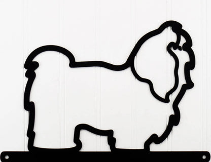 Shih Tzu Lives Here Metal Sign Black, Outdoor Wall Art, Dog Silhouette Wall Art, Outdoor Signs, Metal Wall Art Laser Cut Metal Signs Custom Gift Ideas