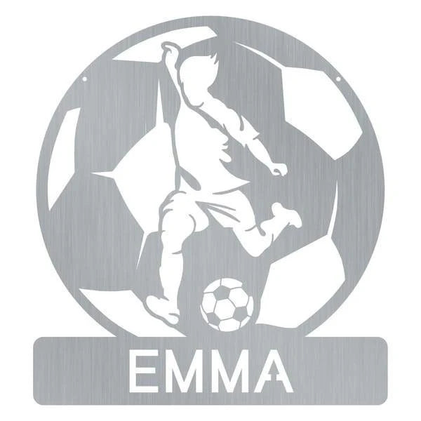 Soccer Monogram Customized Metal Signs, Custom Metal Sign, Custom Signs, Metal Sign, Metal Laser Cut Metal Signs Custom Gift Ideas