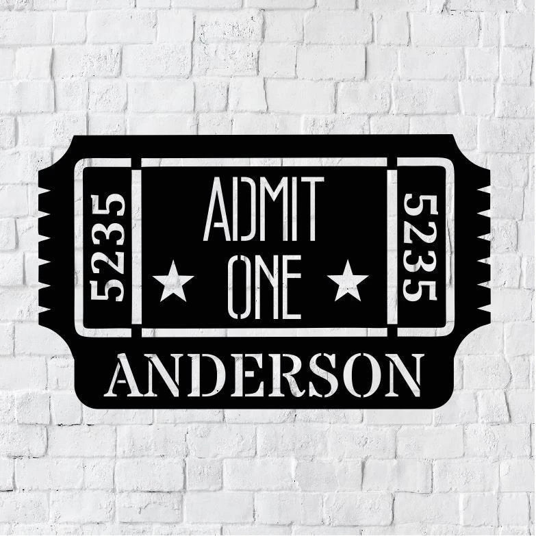 Personalized Home Theater Metal Art, Home Theatre Metal Art, Personalized Metal Art, Theater Sign, Indoor Home Decor, Laser Cut Metal Signs Custom Gift Ideas