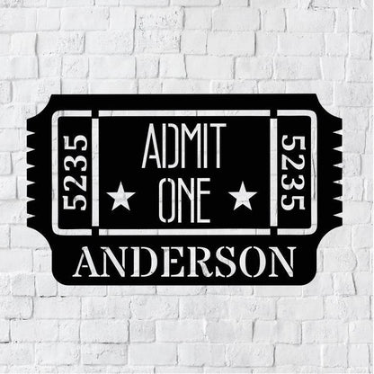 Personalized Home Theater Metal Art, Home Theatre Metal Art, Personalized Metal Art, Theater Sign, Indoor Home Decor, Laser Cut Metal Signs Custom Gift Ideas