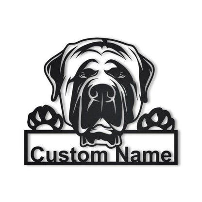 English Mastiff Dog Personalized Metal Wall Decor, Cut Metal Sign, Metal Wall Art, Metal House Sign, Metal Laser Cut Metal Signs Custom Gift Ideas