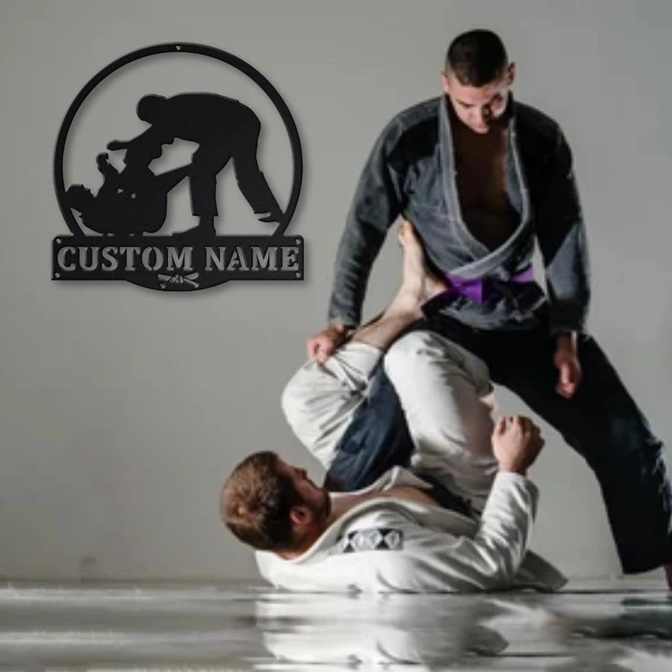 Personalized Brazilian Jiu Jitsu Monogram Metal Sign Art, Custom Jiu Jitsu Metal Sign, Hobbie Gifts, Sport Gift, Birthday Gift Laser Cut Metal Signs Custom Gift Ideas