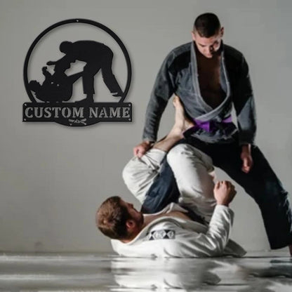 Personalized Brazilian Jiu Jitsu Monogram Metal Sign Art, Custom Jiu Jitsu Metal Sign, Hobbie Gifts, Sport Gift, Birthday Gift Laser Cut Metal Signs Custom Gift Ideas