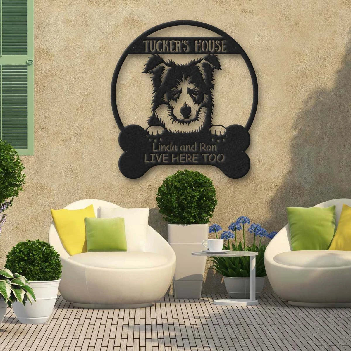Border Collie's House Dog Lovers Personalized Metal Sign Laser Cut Metal Signs Custom Gift Ideas