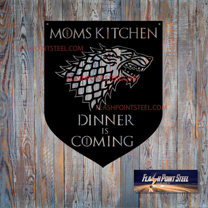 Winter Is Coming, Got, Game Of Thrones Sign, Metal Sign, Home Decor, Dinner Is Coming, Mom Kitchen, Plasma Cut, Metal Art Laser Cut Metal Signs Custom Gift Ideas