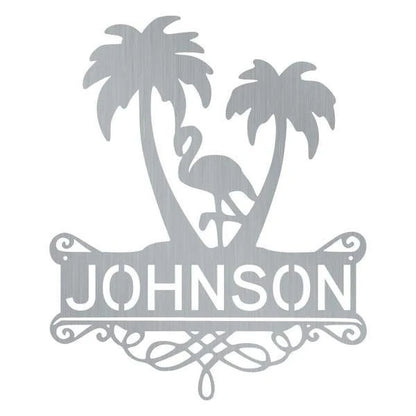 Flamingo Monogram Customized Metal Signs, Custom Metal Sign, Custom Signs, Metal Sign, Metal Laser Cut Metal Signs Custom Gift Ideas
