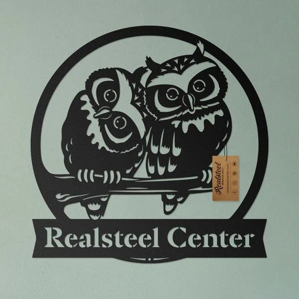 Owl Monogram, Cut Metal Sign, Metal Wall Art, Metal House Sign Laser Cut Metal Signs Custom Gift Ideas