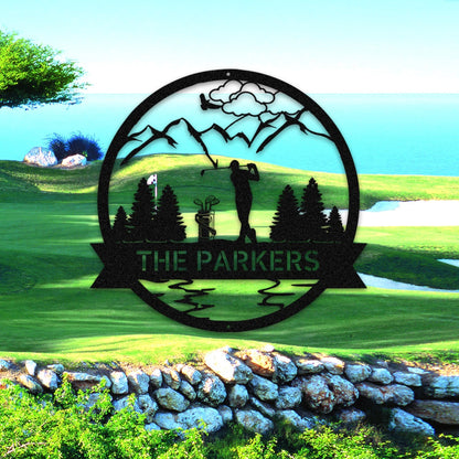 Personalized Golf Metal Sign Monogram, Outdoor Plaque, Father's Day Gift Laser Cut Metal Signs Custom Gift Ideas
