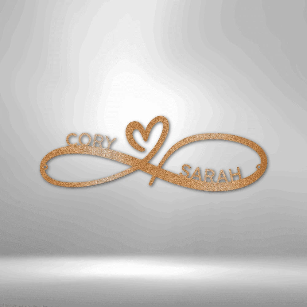 Personalized Infinity Couples Monogram Steel Art Wall Dcor Metal Name Sign Laser Cut Metal Signs Custom Gift Ideas