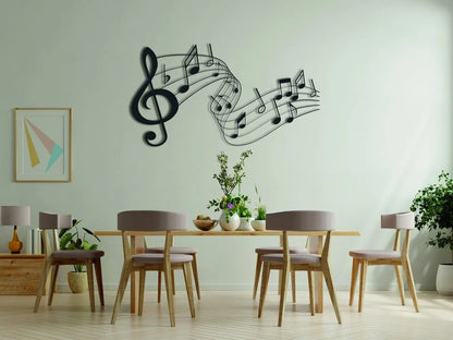Music Stave Metal Art Metal wall decor Music time Music notes wall art Music house decoration Music lovers gift