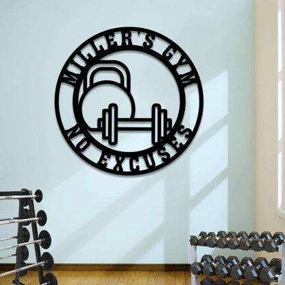 No Excuses Metal Gym Sign, Custom Fitness, Cross Fit Club, Wall Decor, Metal Laser Cut Metal Signs Custom Gift Ideas