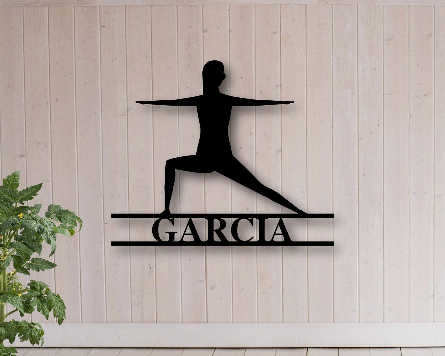 Yoga Family Name Sign, Family Name Metal Sign, Personalized Yoga Sign, Custom Last Name Sign, Personalized Metal Wall Art, Laser Cut Metal Signs Custom Gift Ideas