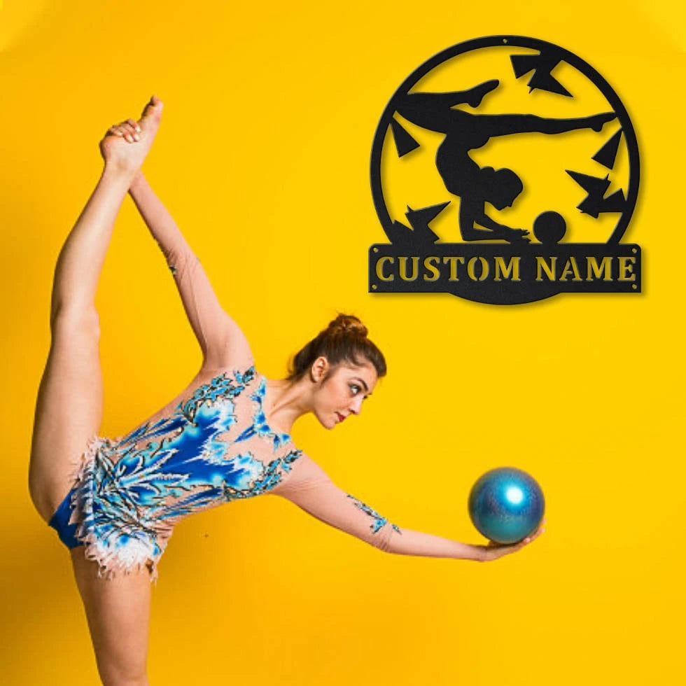 Personalized Rhythmic Gymnastics Ball Monogram Metal Sign Art, Custom Ball Sport Metal Sign, Hobbie Gifts, Sport Gift, Birthday Gift, Laser Cut Metal Signs Custom Gift Ideas