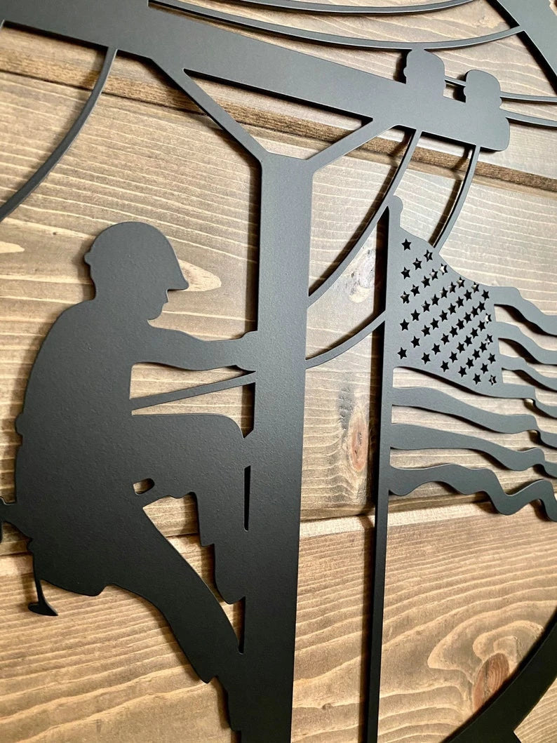 Personalized Lineman Sign, Lineman Gift Custom Metal Wall Sign, Copyright Housesensationsart, Christmas Gift Laser Cut Metal Signs Custom Gift Ideas