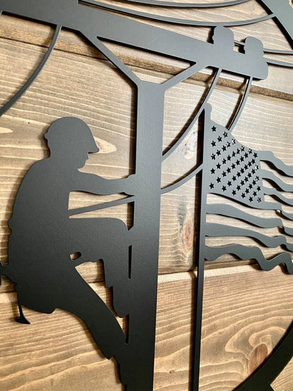 Personalized Lineman Sign, Lineman Gift Custom Metal Wall Sign, Copyright Housesensationsart, Christmas Gift Laser Cut Metal Signs Custom Gift Ideas