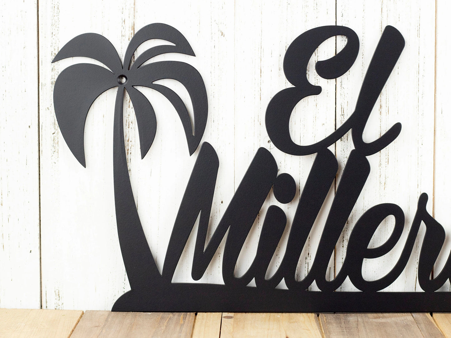 Palm Tree Custom Name Sign, Metal Wall Art, Beach Decor, Outdoor Sign, Metal Sign, Custom Sign, Matte Black Is Shown, Laser Cut Metal Signs Custom Gift Ideas