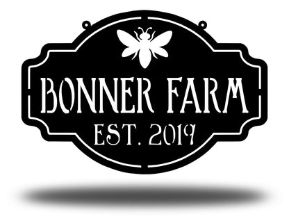 Personalized Bee Sign Personalized Family Name Metal Sign Housewarming Gift Wedding Gift Personalized Gift, Laser Cut Metal Signs Custom Gift Ideas